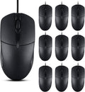 20 PCS Black Wired Computer Mouse Bulk USB 1000 DPI 3 Button - Office