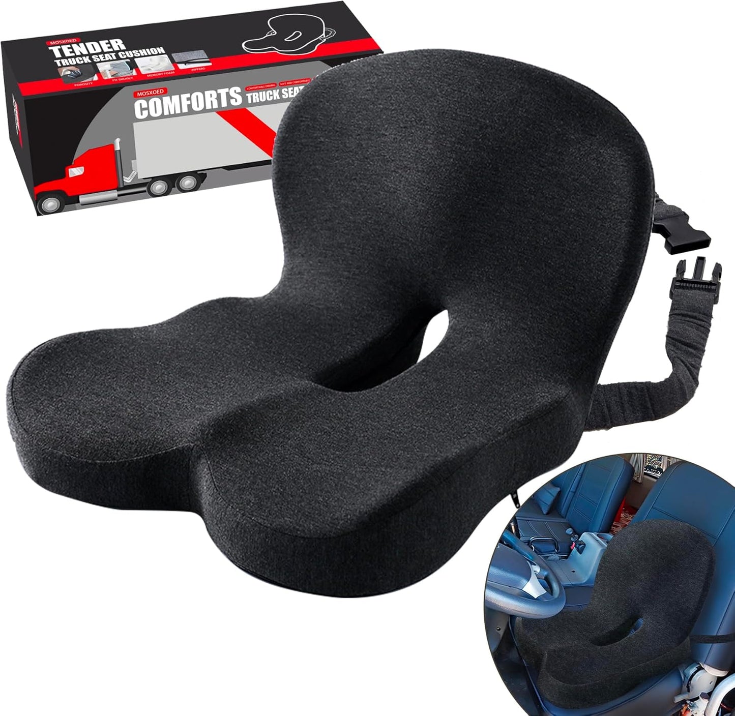 Memory Foam Truck Seat Cushion for Ergonomic Comfort & Support