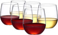 Unbreakable Tritan Wine Glasses Set of 6 - 14oz Stemless Tumblers