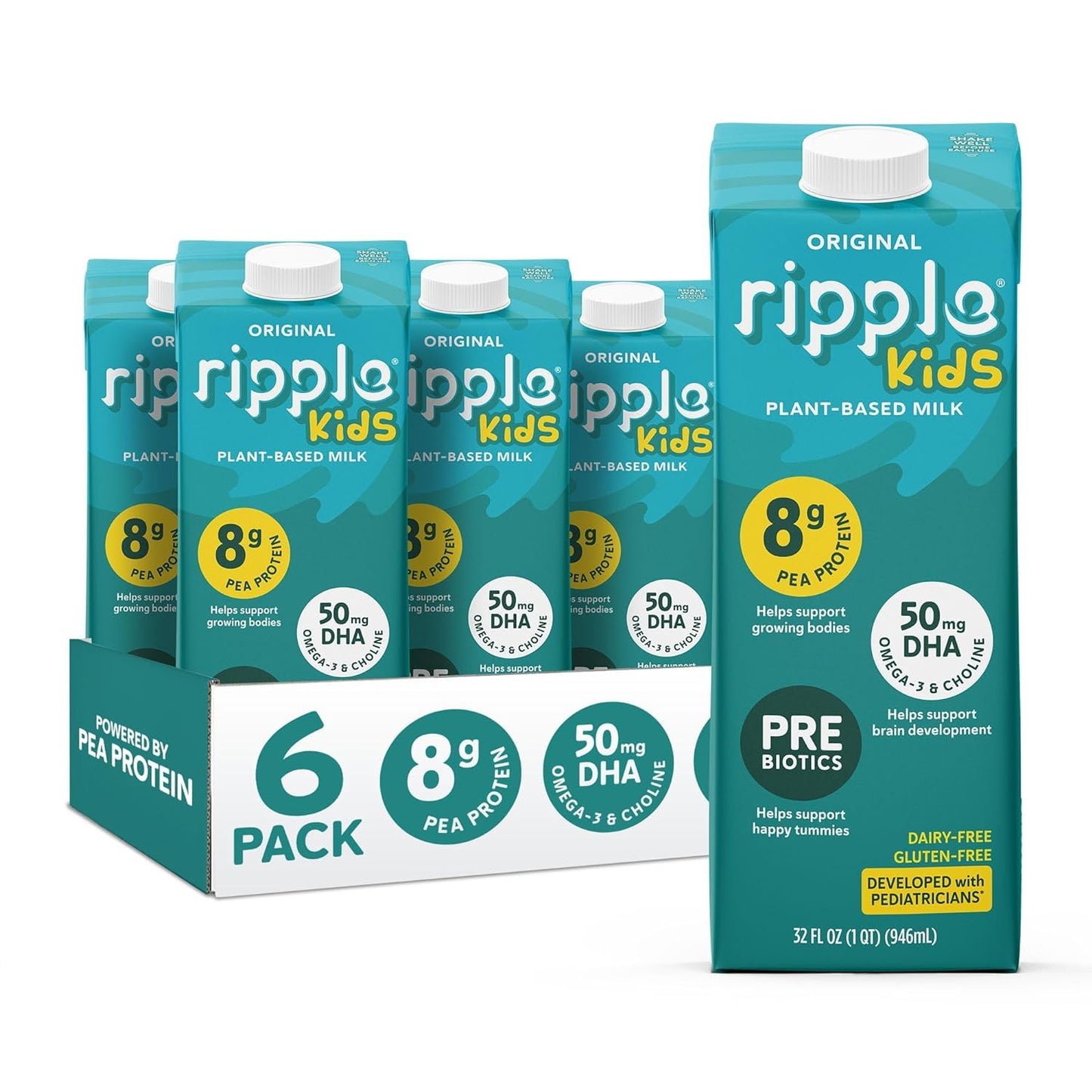 Ripple Plant Based Milk with 8g Pea Protein - Dairy Free & Vegan