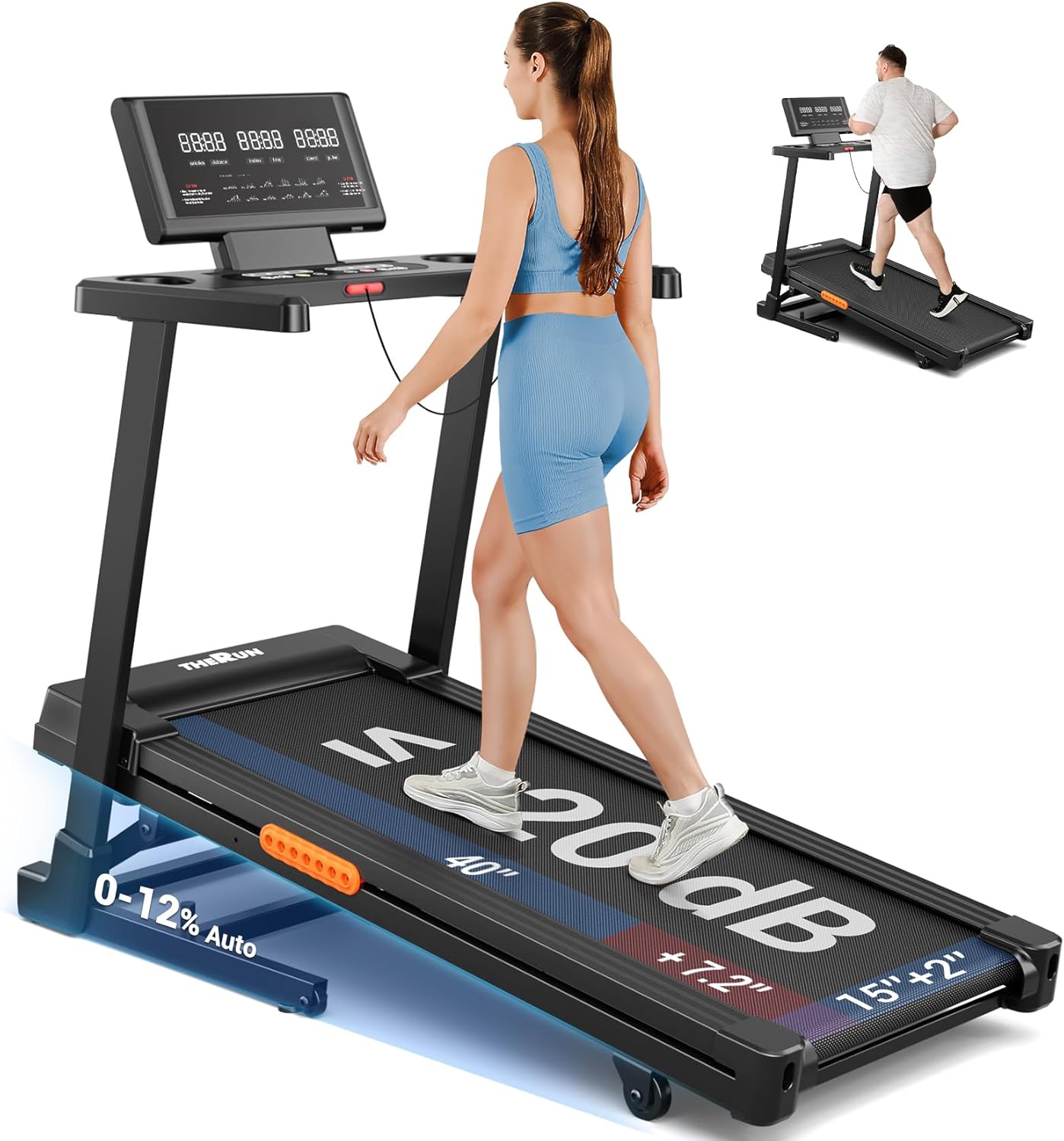 Incline Treadmill with Brushless Motor for Quiet Running