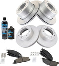 TRQ Front and Rear Brake Pad & Rotor Kit - Semi-Metallic, G-Coated