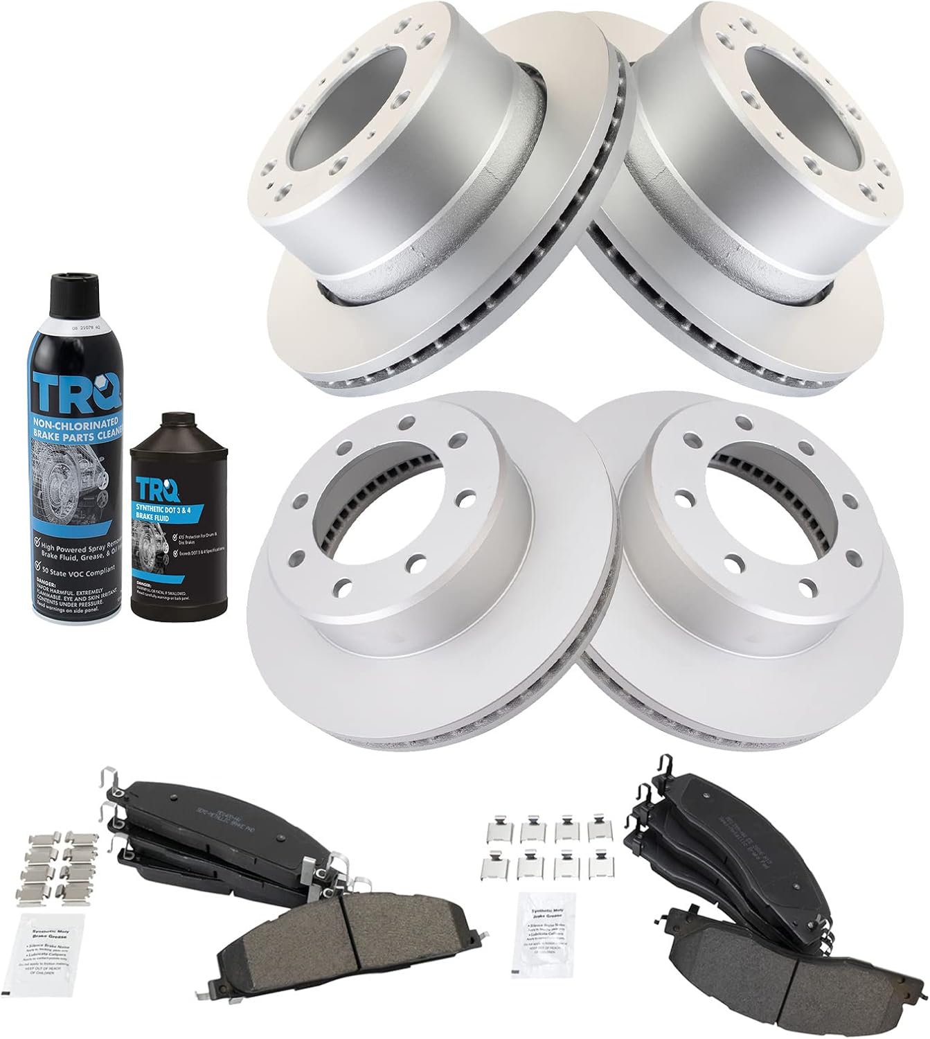 TRQ Front and Rear Brake Pad & Rotor Kit for Dodge Ram 2500