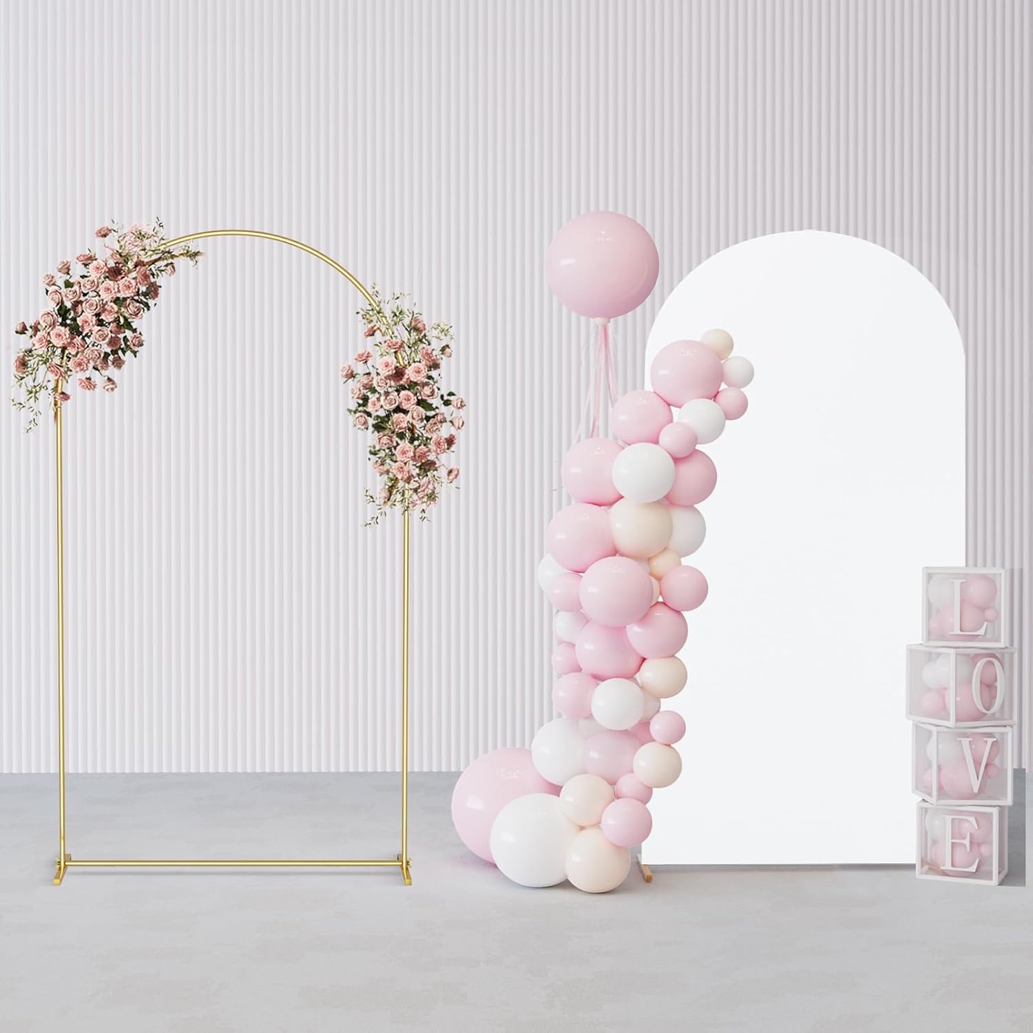 GRENTY Metal Arch Backdrop Stand Set for Weddings and Events