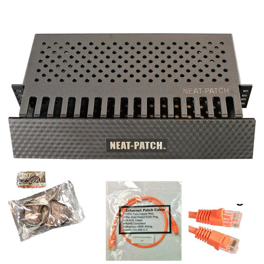 Neat Patch 2U Cable Management Kit with 72 CAT6 Cables Included