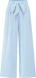 Palazzo Pants for Women Striped Flowy Wide Leg High Waist - Versatile