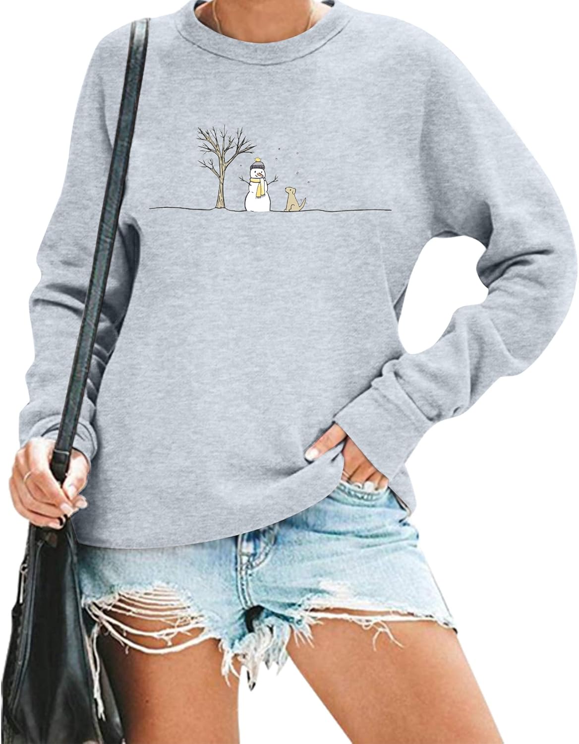 Merry Christmas Snowman Sweatshirt by MOUSYA