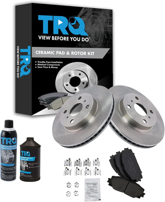 TRQ Front Brake Pad & Rotor Kit for 2012-2019 Toyota Prius C
