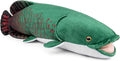 Arapaima Plush 18in Realistic Fish Stuffed Toy - Soft Green Cuddle
