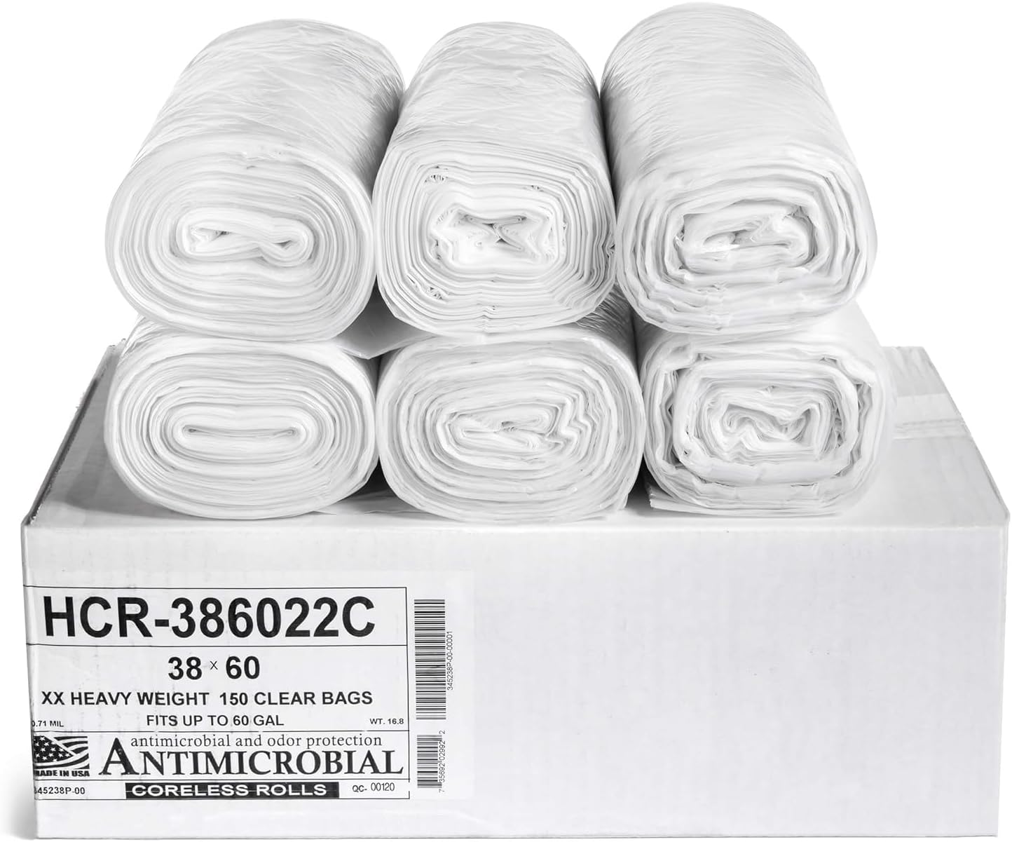 High Density Trash Bags 60 Gallon for Office and Industrial Use