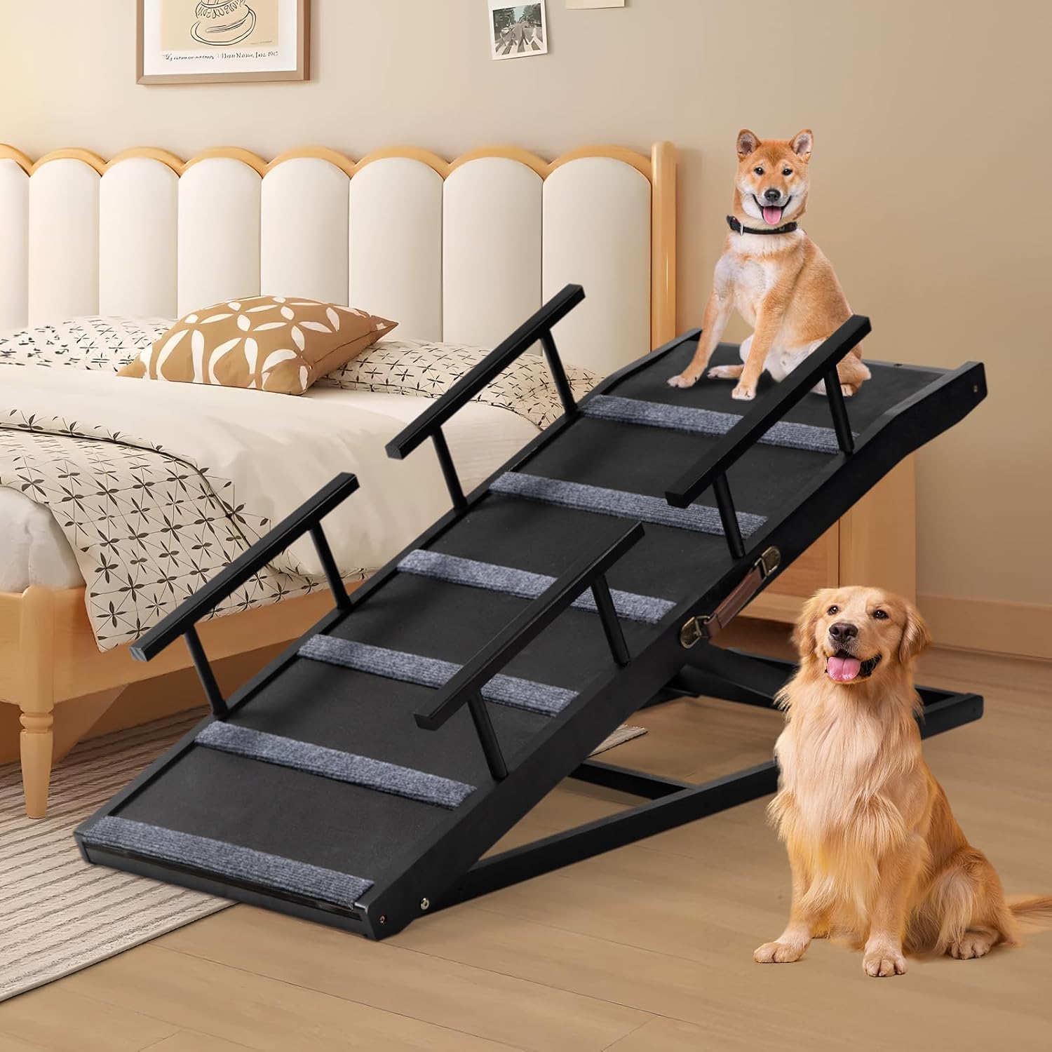 Dog Ramp for High Bed Couch Sofa - Adjustable Folding Steps