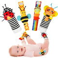 Infinno Baby Wrist Rattle Socks and Foot Finder Set - Sensory Play