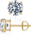 Moissanite Screw Back Earrings for Women 0.2-0.4ct D Color VVS1