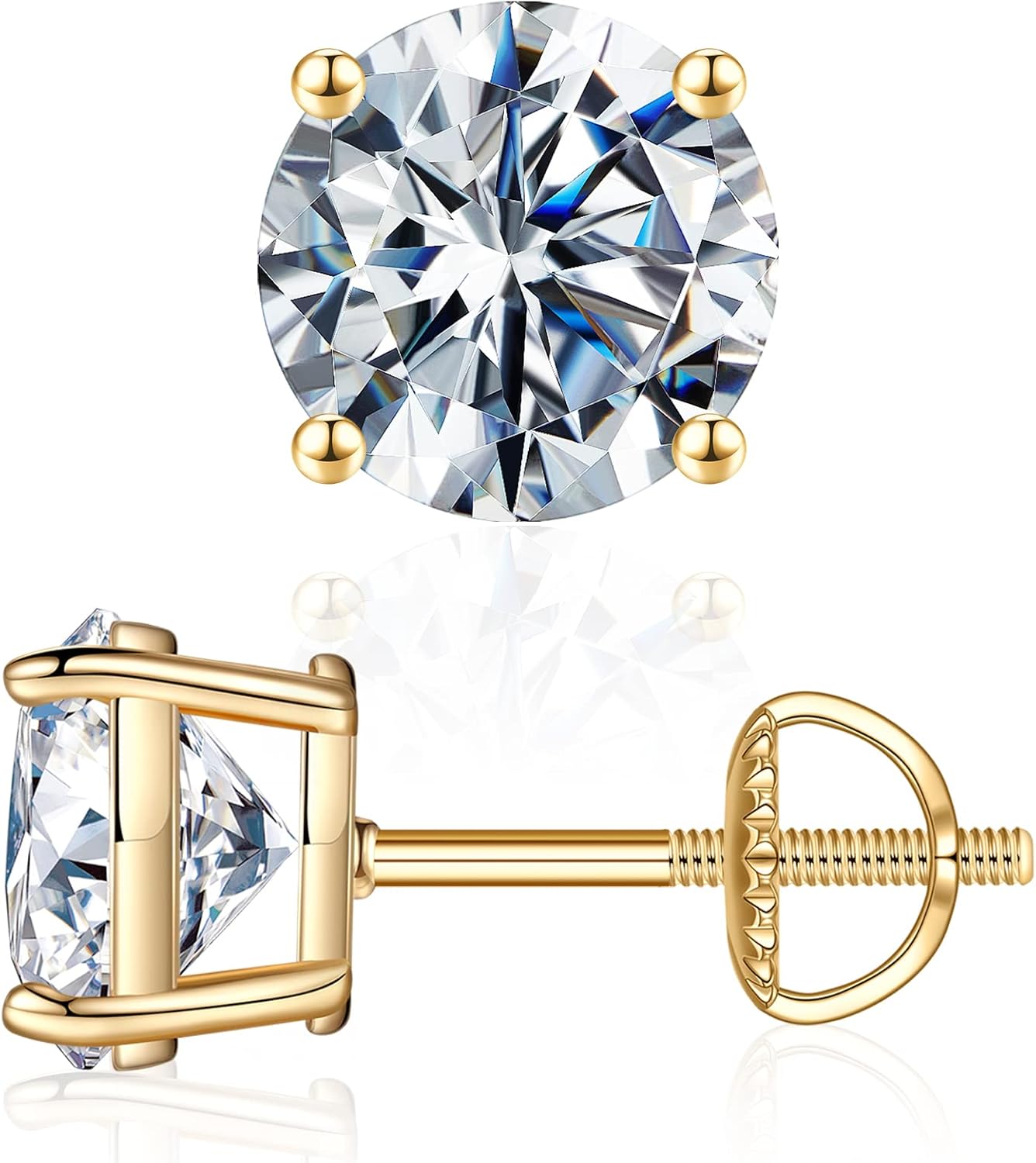 0.2-4ct Moissanite Screw Back Earrings for Elegant Gifting
