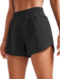 CRZ YOGA Womens High Waisted Running Shorts Mesh Liner 3in - Quick Dry