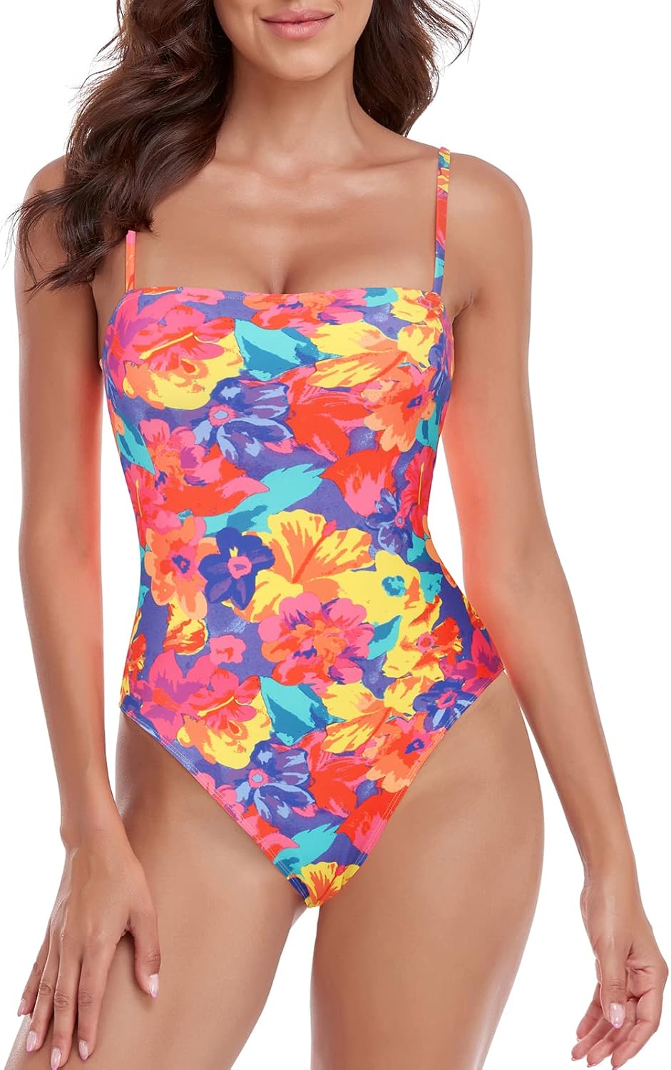 RELLECIGA Women's Bandeau One Piece Swimsuits for Summer Fun