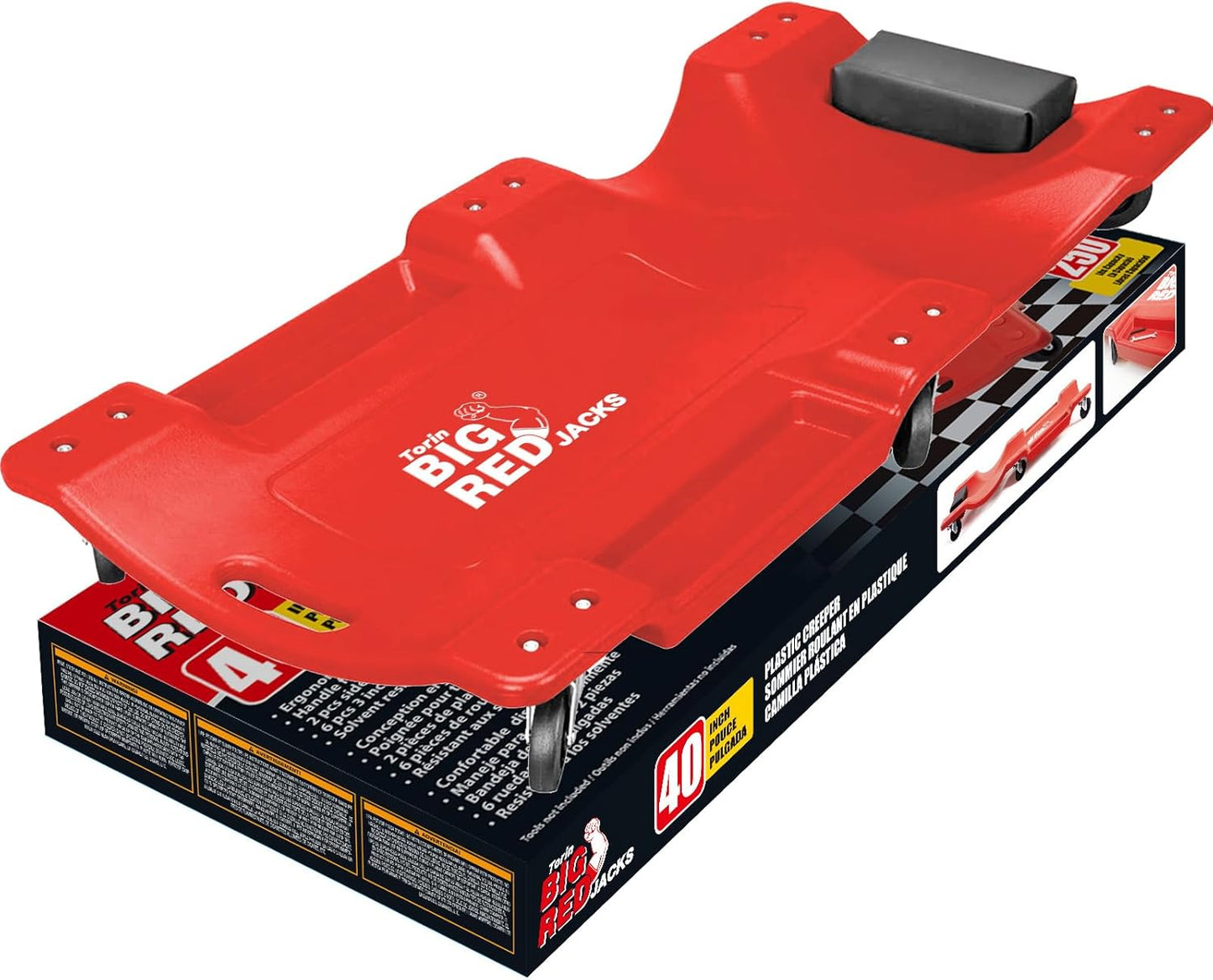 BIG RED Torin Blow Molded Plastic Rolling Garage Creeper 40in