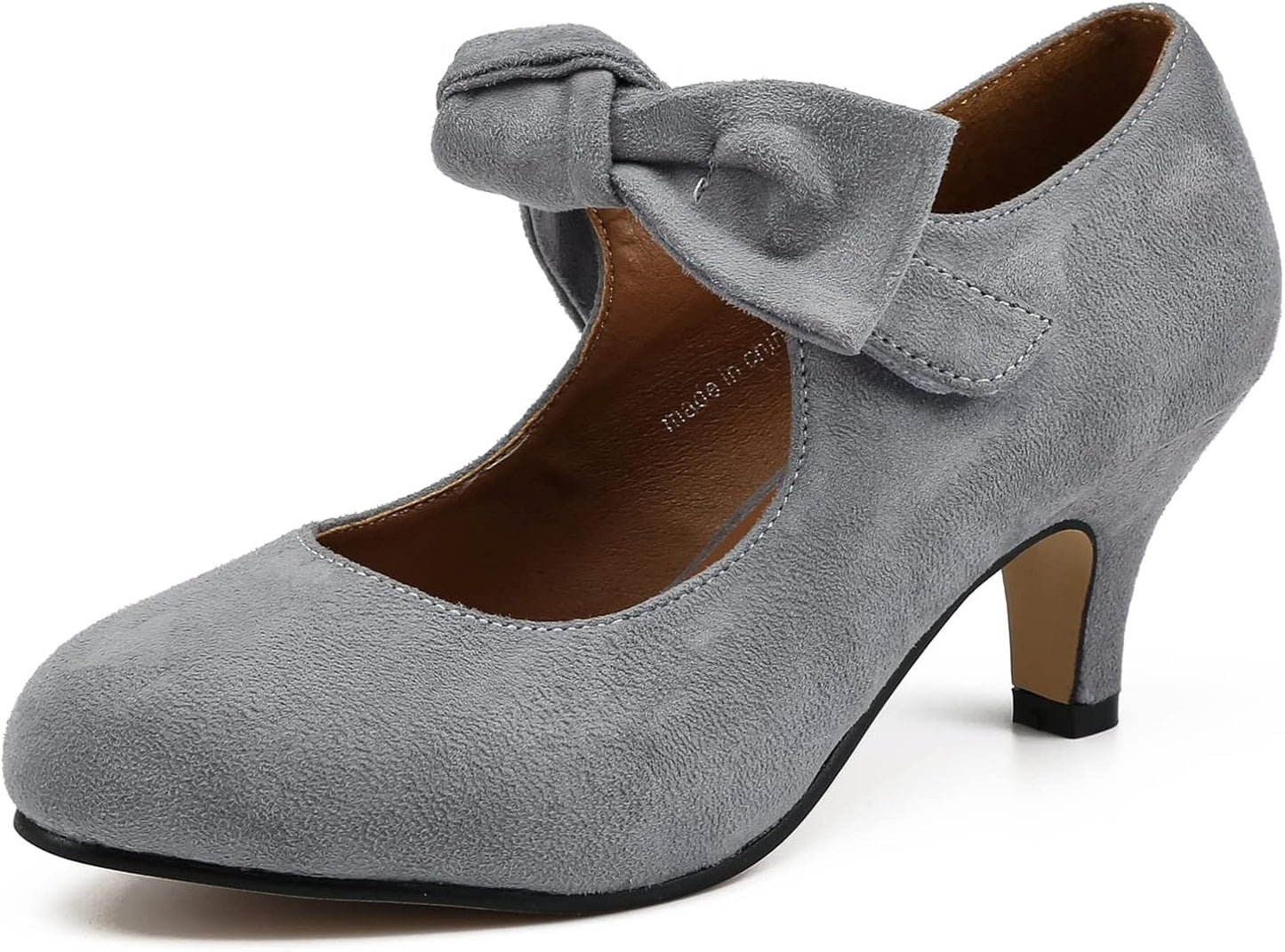 Stylish Bow Heels for Women - Mary Jane Kitten Heel Pumps