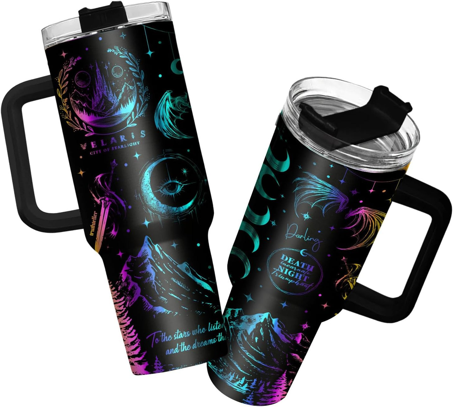 34HD Literature Tumbler with Handle & Straw for Book Lovers