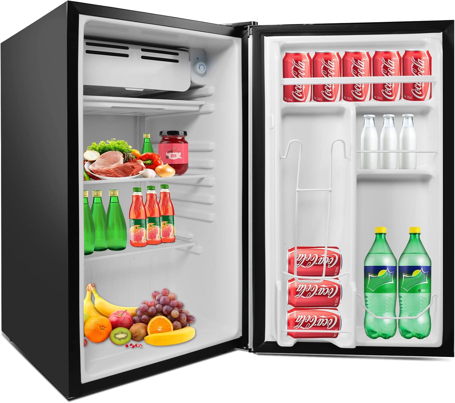 Compact 3.2 Cu.Ft. Mini Fridge with Freezer for Small Spaces