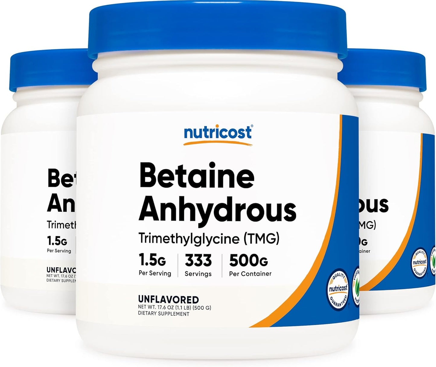 Nutricost Betaine Anhydrous TMG Powder 500G - 3 Bottles