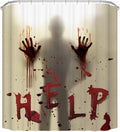 Halloween Shower Curtain w/ Bloody Hands Decor