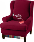 Granbest Water Repellent Wingback Chair Cover - High Stretch Wine Red