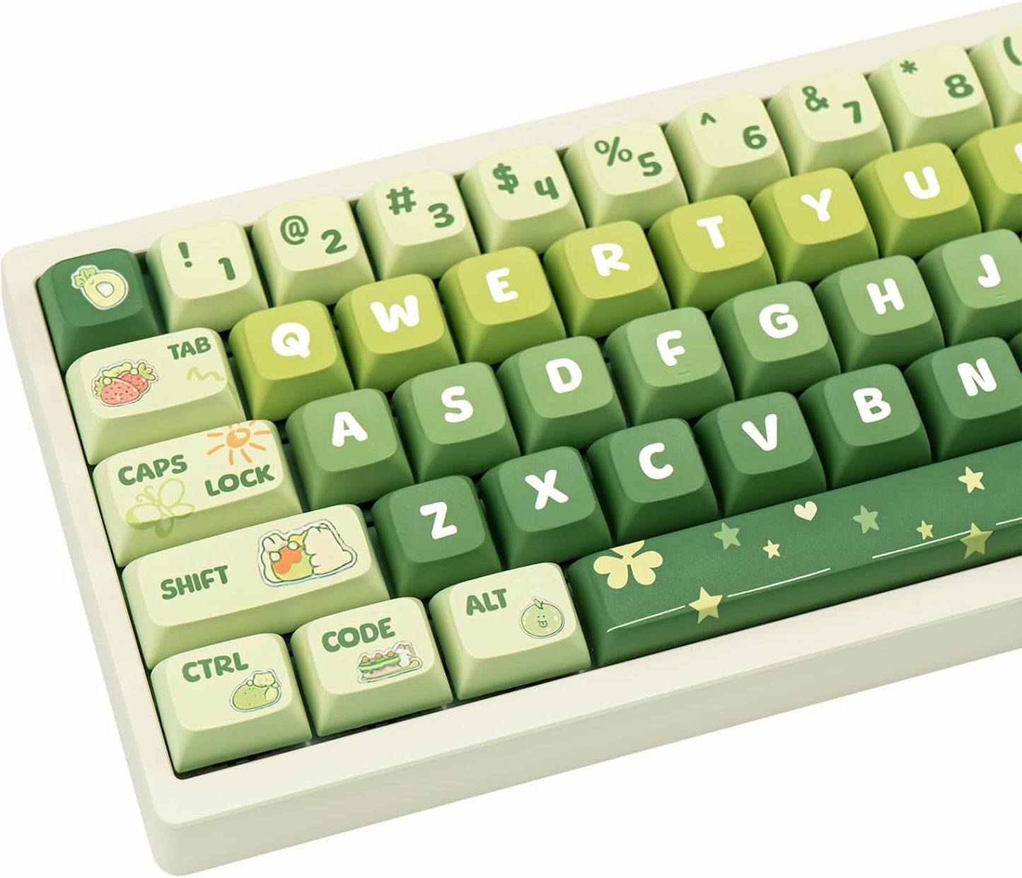 PBT Keycaps 133 Keys Gradient Green Cute Anime Keycap Set
