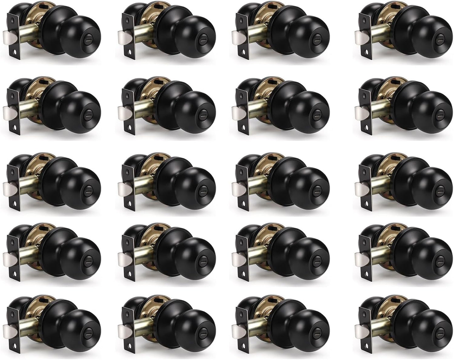 KNOBWELL Matte Black Interior Door Knobs for Privacy Needs