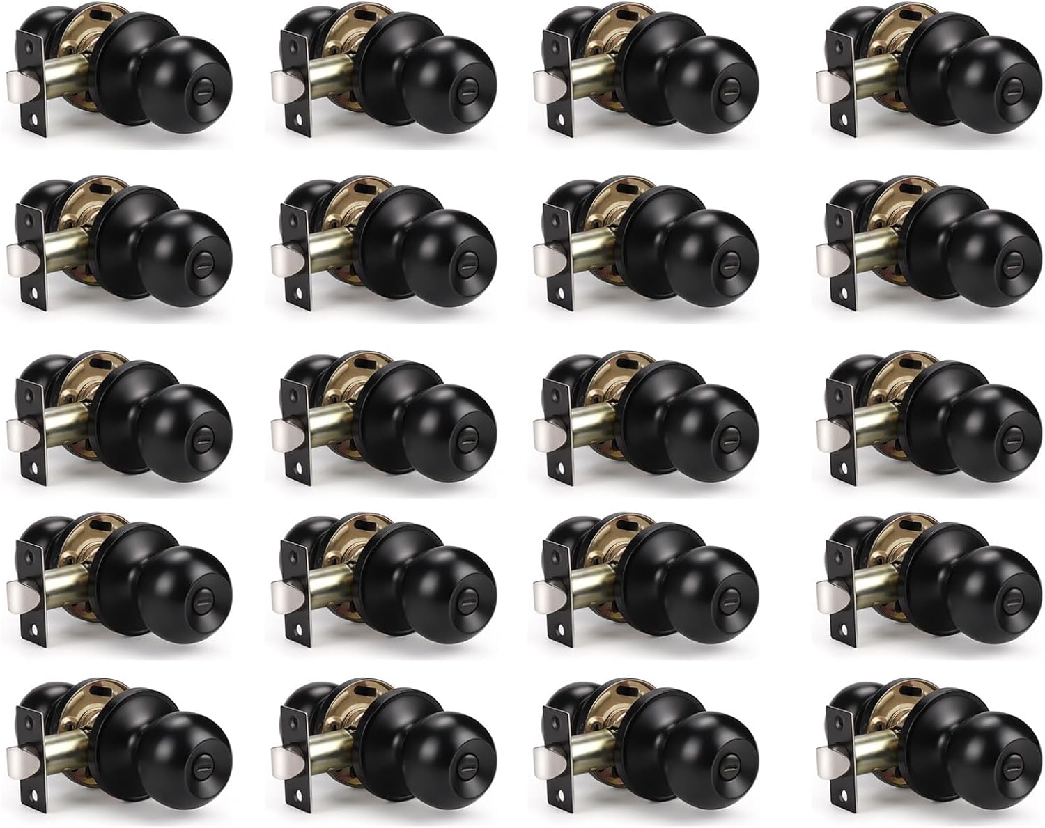 KNOBWELL Matte Black Interior Door Knobs for Privacy Needs