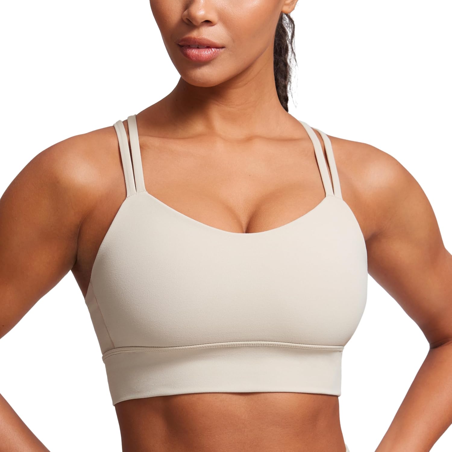CRZ YOGA Softness Mold Butterluxe Strappy Longline Sports Bra