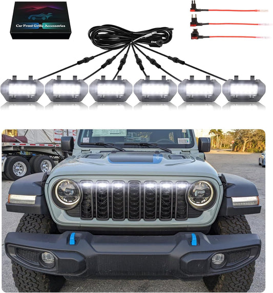 Grill Lights for Jeep Wrangler JL JLU Front Bumper Grille LED