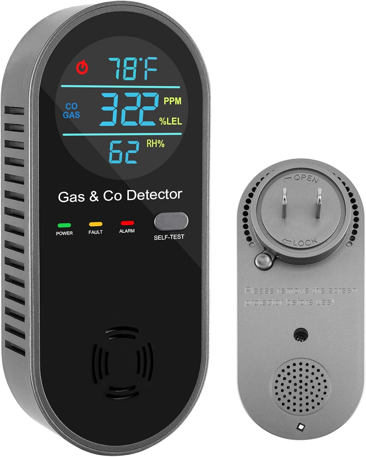 4-in-1 Plug-in Carbon Monoxide Detector with Voice Alerts