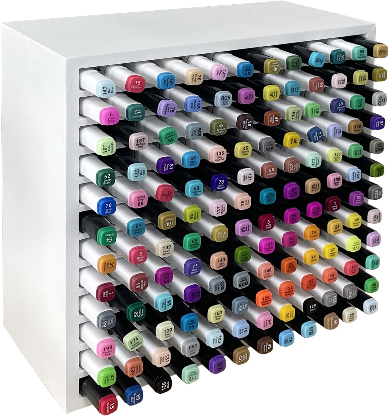 MinBoo Bamboo Art Supply Storage Rack for Markers and Pens