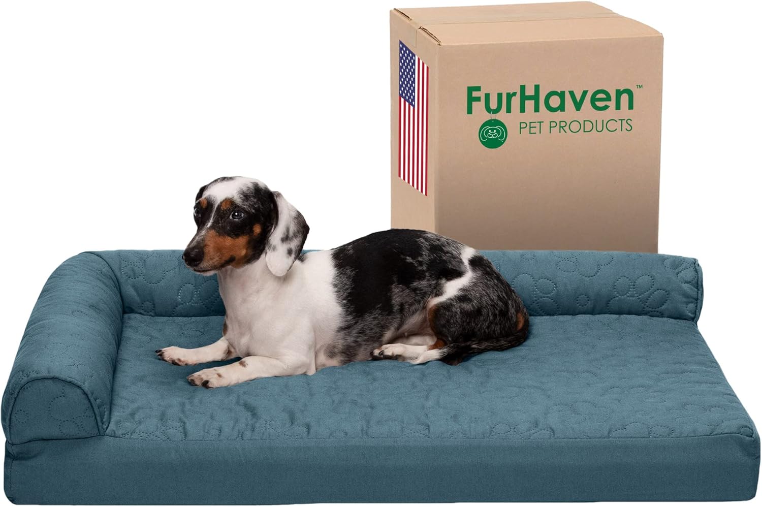 Furhaven Cooling Gel Dog Bed for Small Dogs with Bolsters