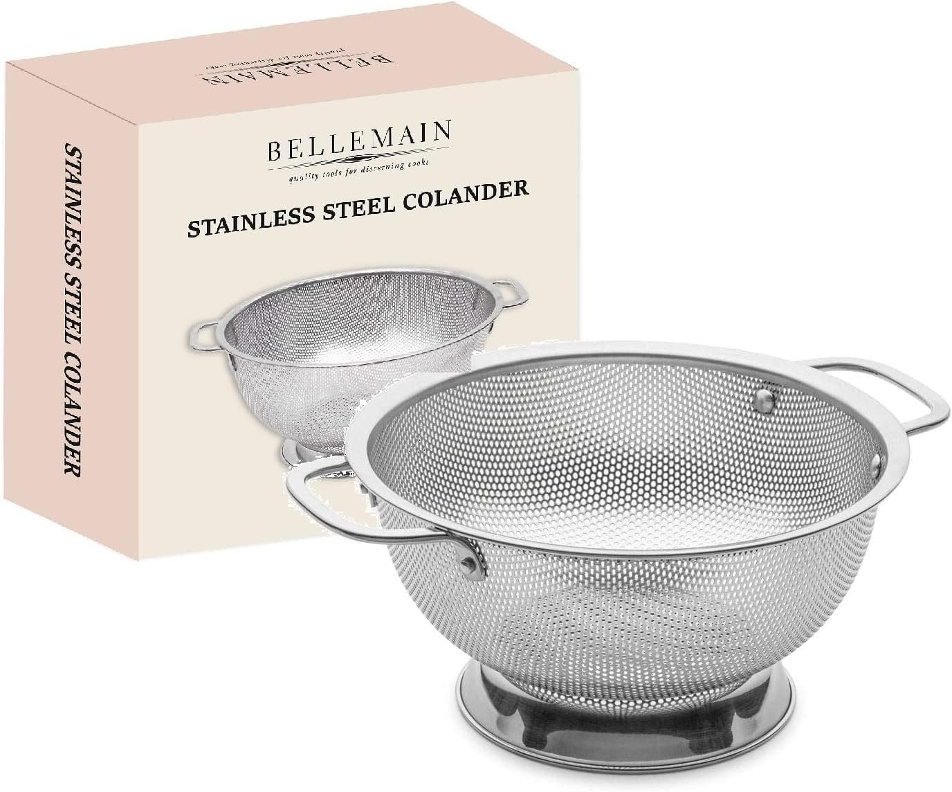 Bellemain 3 Qt Metal Colander - Effortless Kitchen Straining