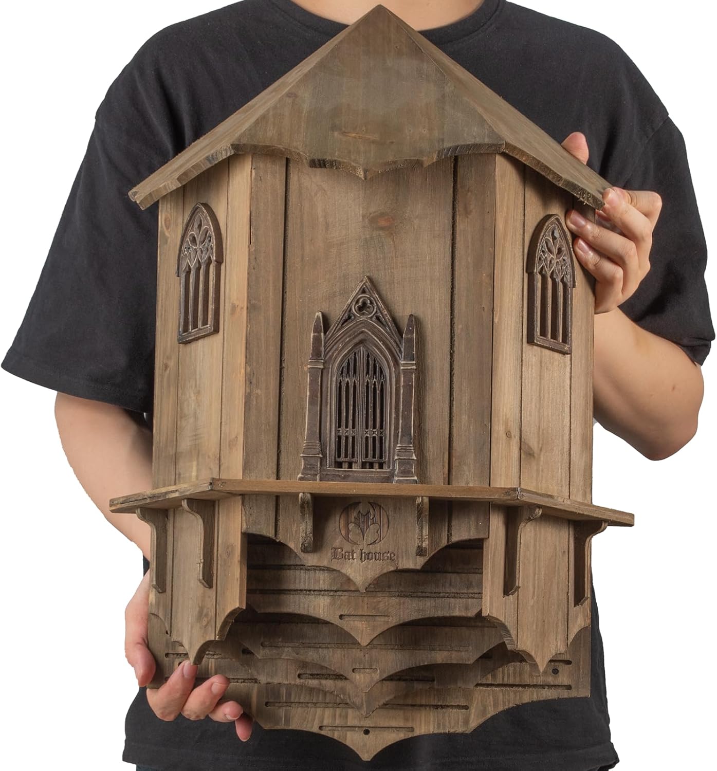 Extra Large Wooden Castle Bat Houses for Outdoors - Perfect Shelter