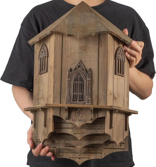 Extra Large Wooden Castle Bat Houses for Outdoors - Perfect Shelter