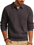 Mens V Neck Pullover Sweater - Comfortable Cable Knit Layer