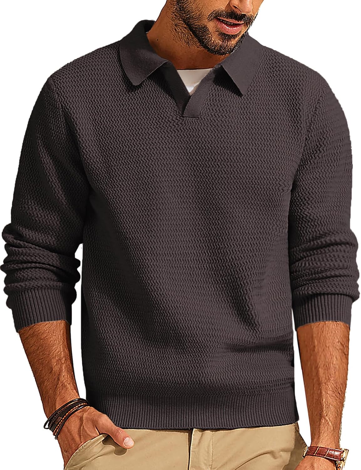 Stylish V Neck Pullover Sweater for Men by PJ PAUL JONES