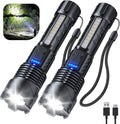 Cinlinso Flashlight High Lumens Rechargeable 2 Pack - Super Bright