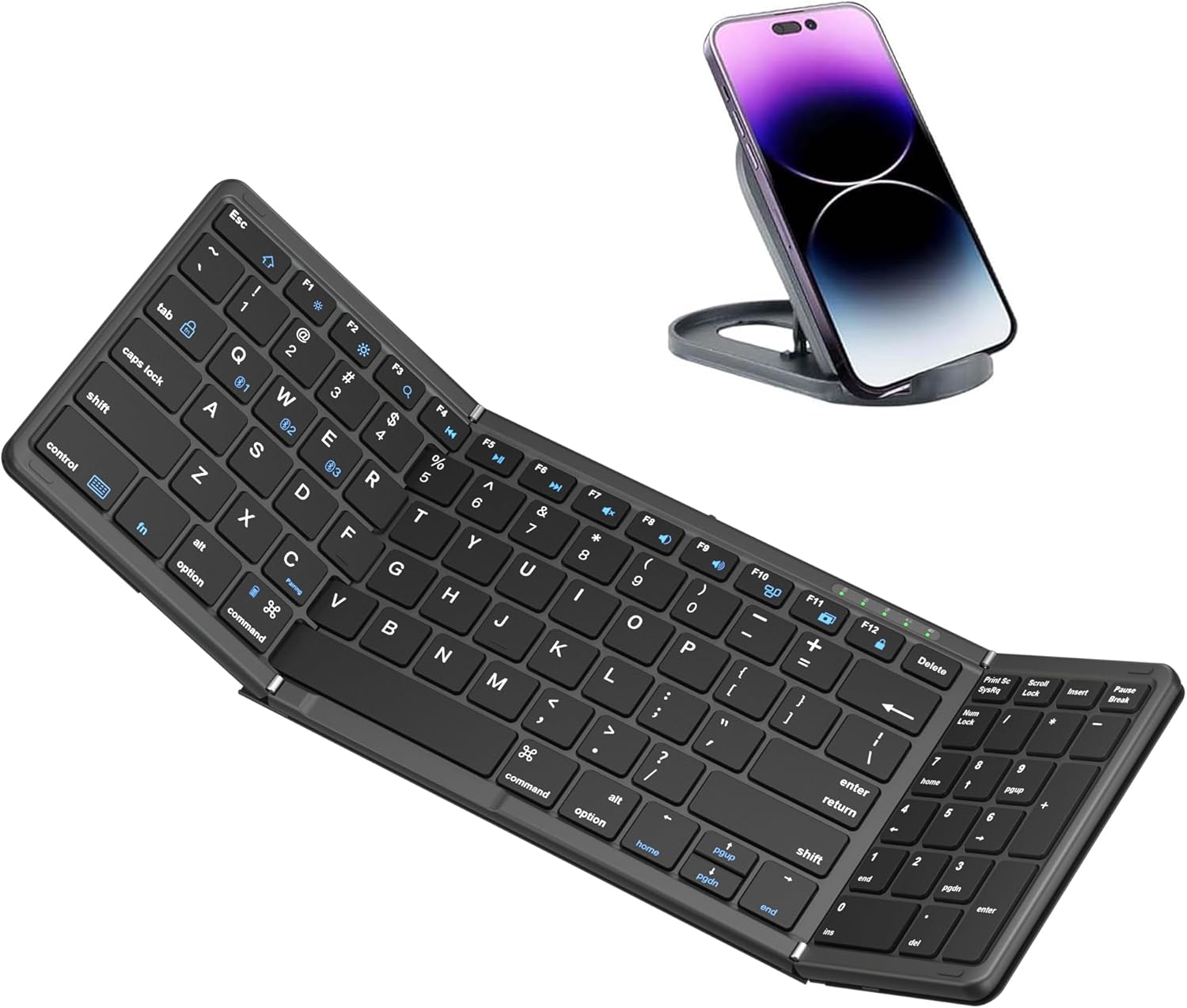 Portable Folding Bluetooth Keyboard - Multi-Device Sync