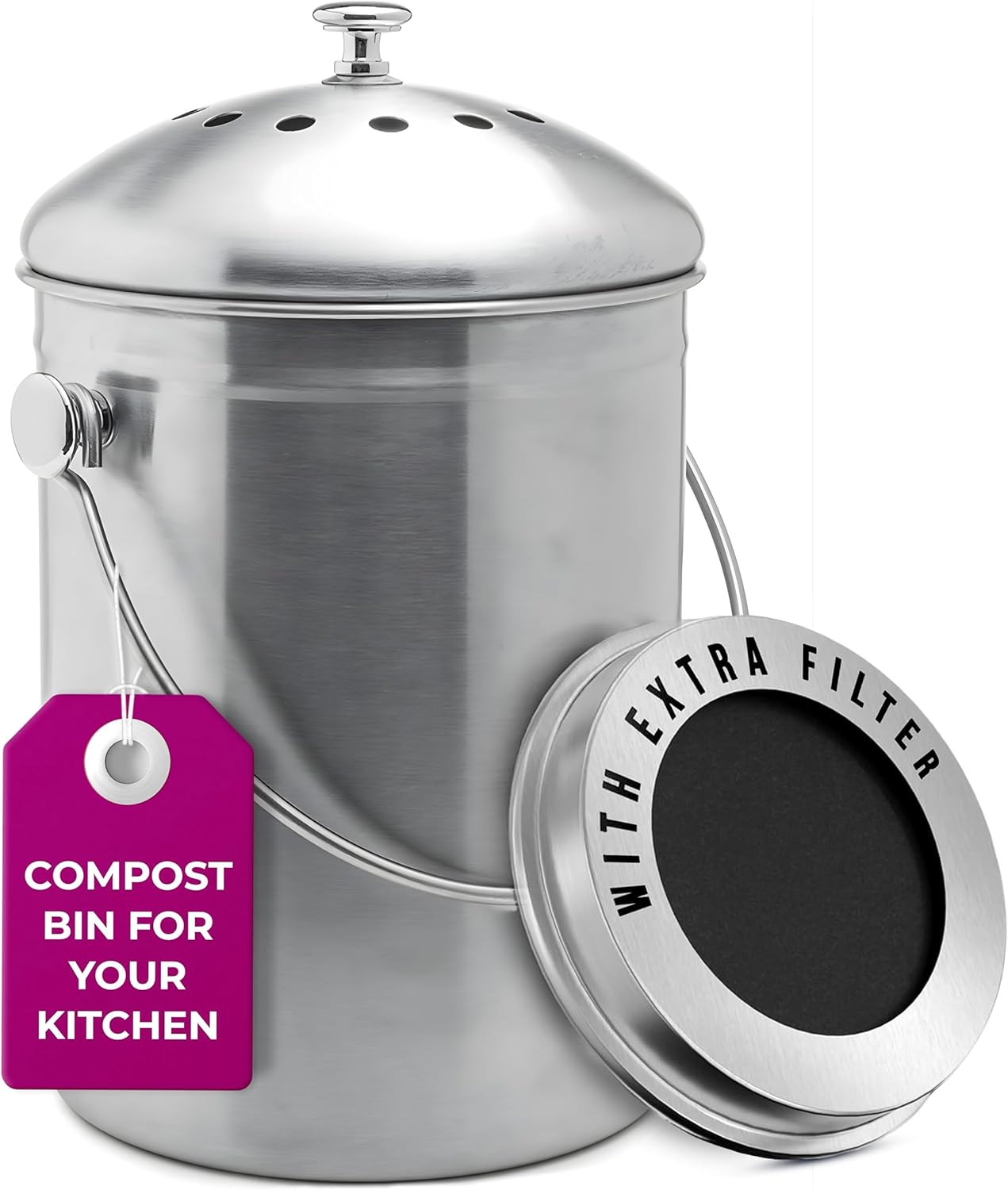 EPICA Countertop Compost Bin for Kitchen - Odorless & Durable