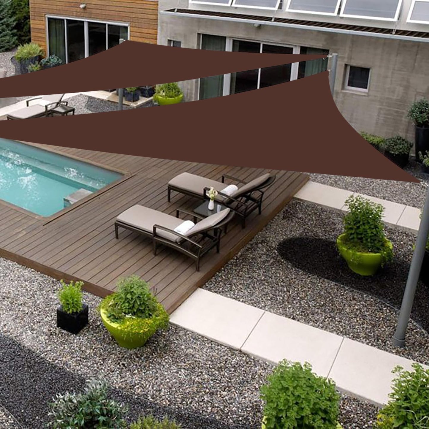 24ft x 24ft x 31ft Brown Sun Shade Sail for Outdoor Spaces