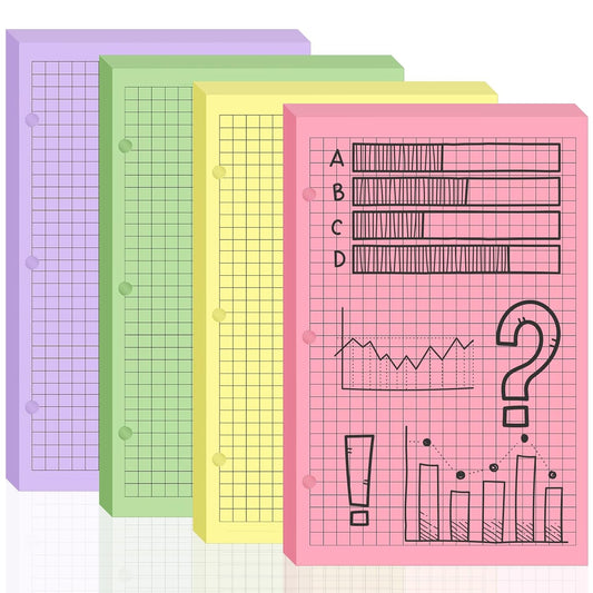 100-Sheet Graph Paper Refill | College Ruled | 3-Hole Punch | Mini Binder Inserts