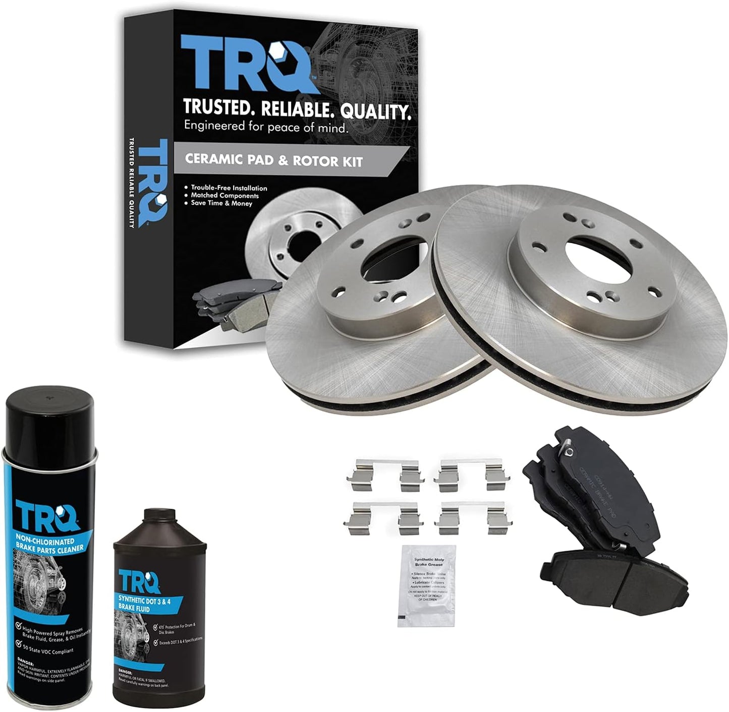 TRQ Front Brake Pad & Rotor Kit for Acura ILX and Honda Models