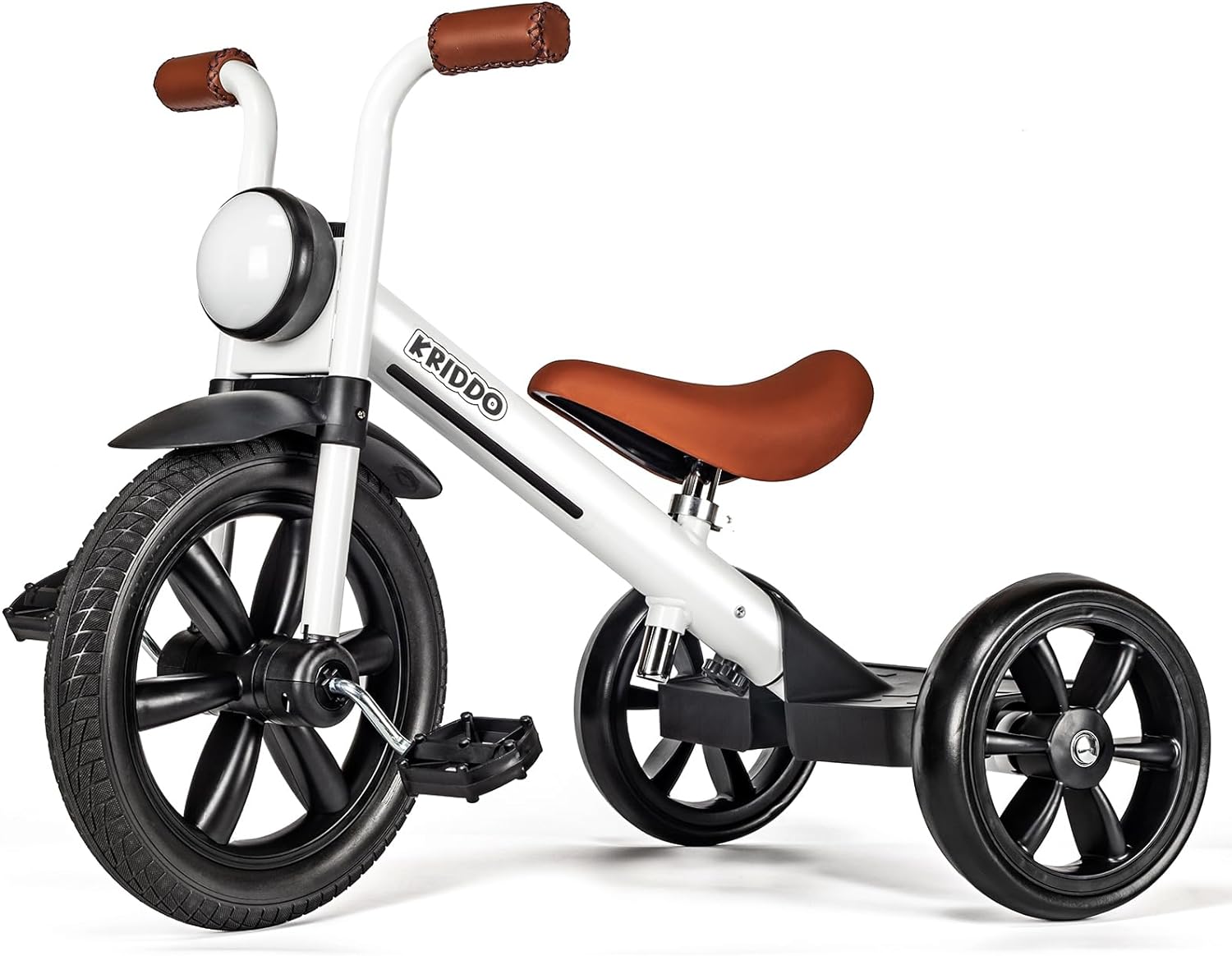 KRIDDO 12 Kids Tricycle - Puncture Free, Light, Adjustable Seat