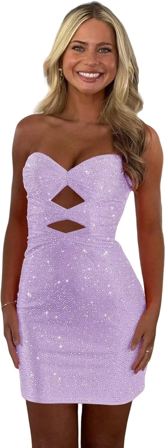 Sparkly Sequin Homecoming Dresses for Teens - Strapless Mini