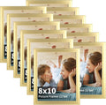 8x10 Gold Picture Frames Set of 12 - Stylish Wall or Tabletop Display