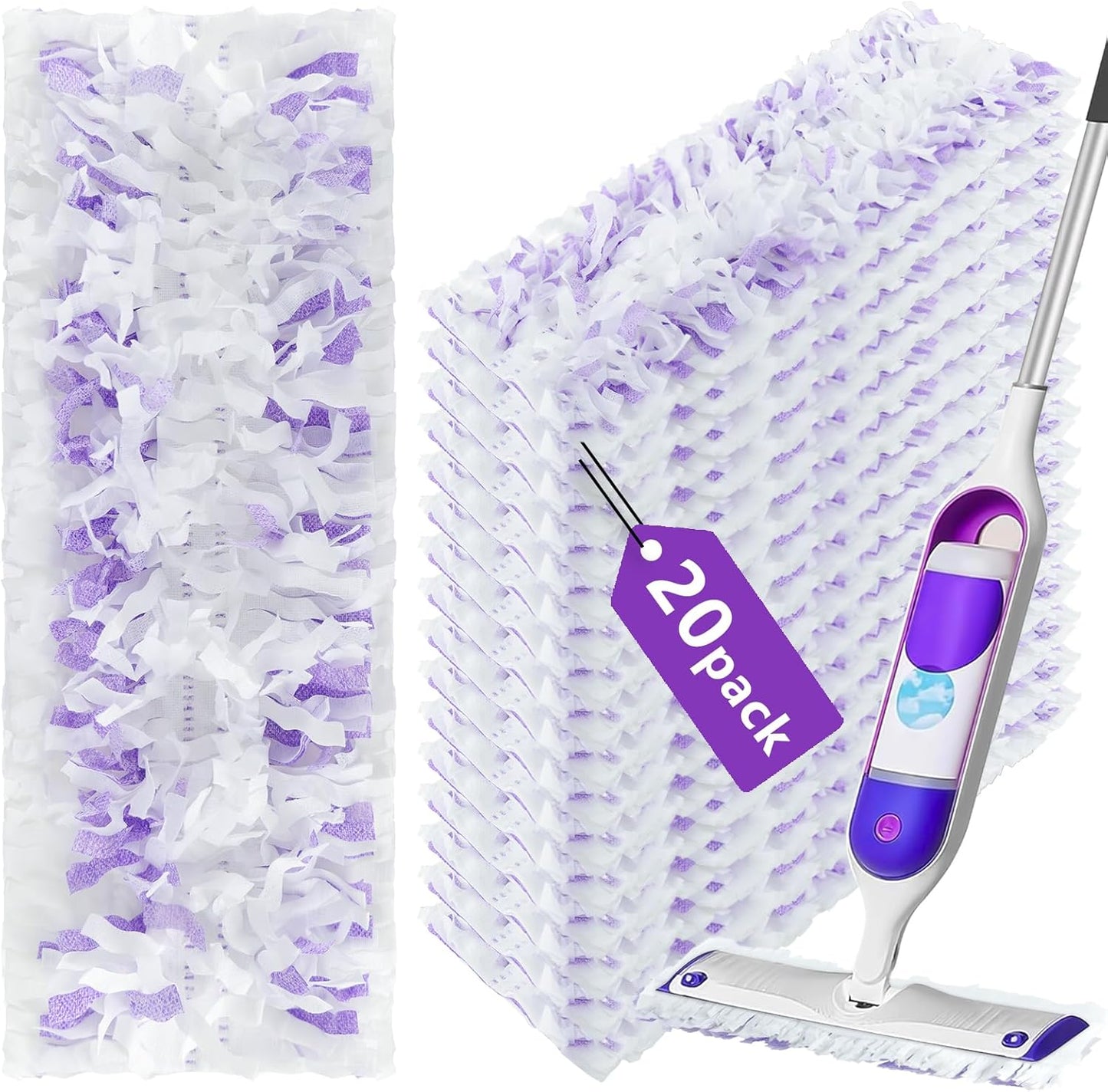 Power through Cleaning with 20-Count Disposable Mop Refills